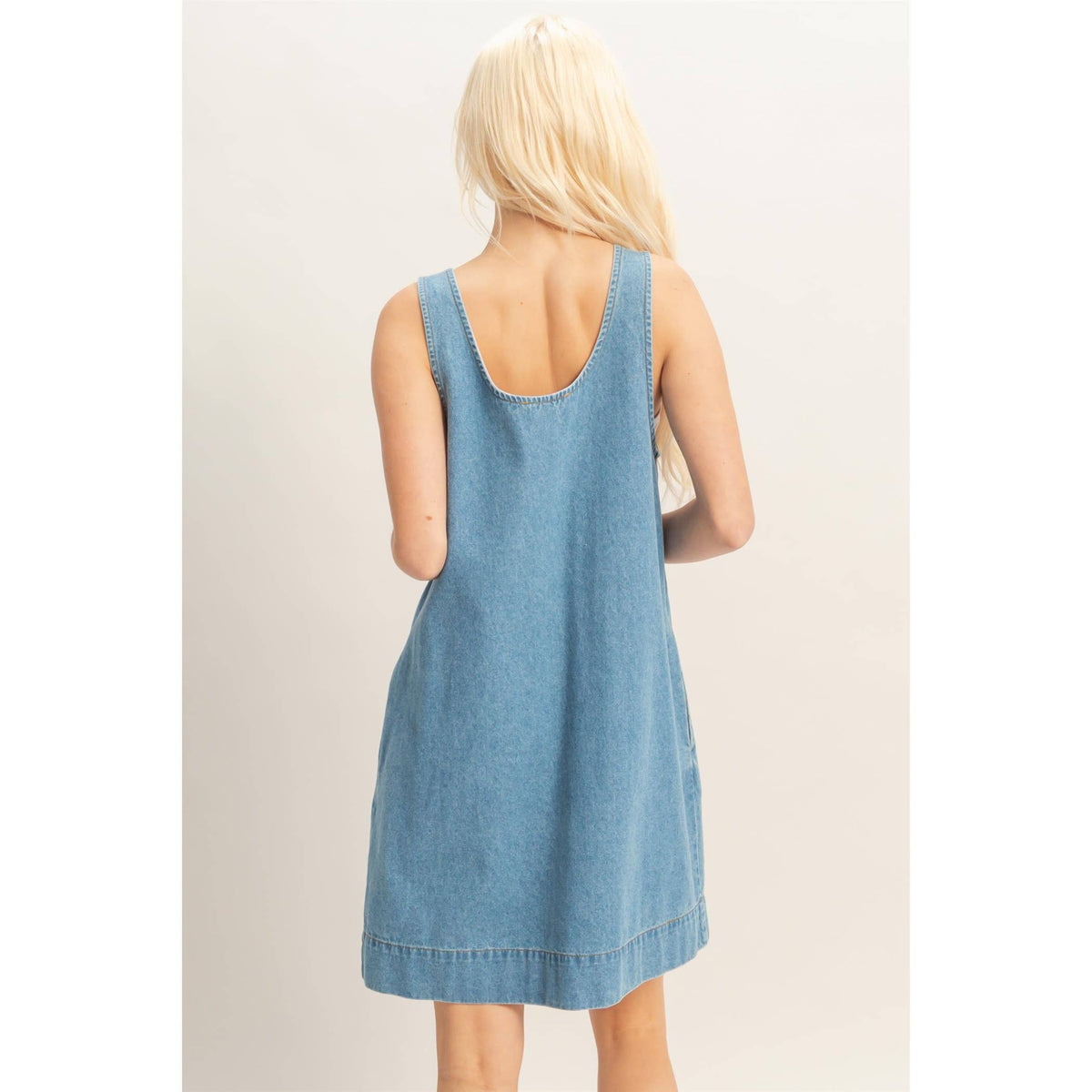 Sleeveless Denim Shift Dress